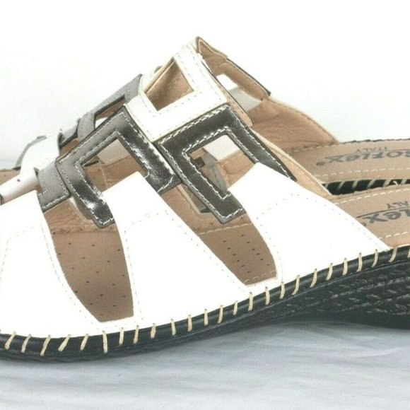 Soflex Italy Comfort Ortho White Leather Sandals - Picture 8 of 10